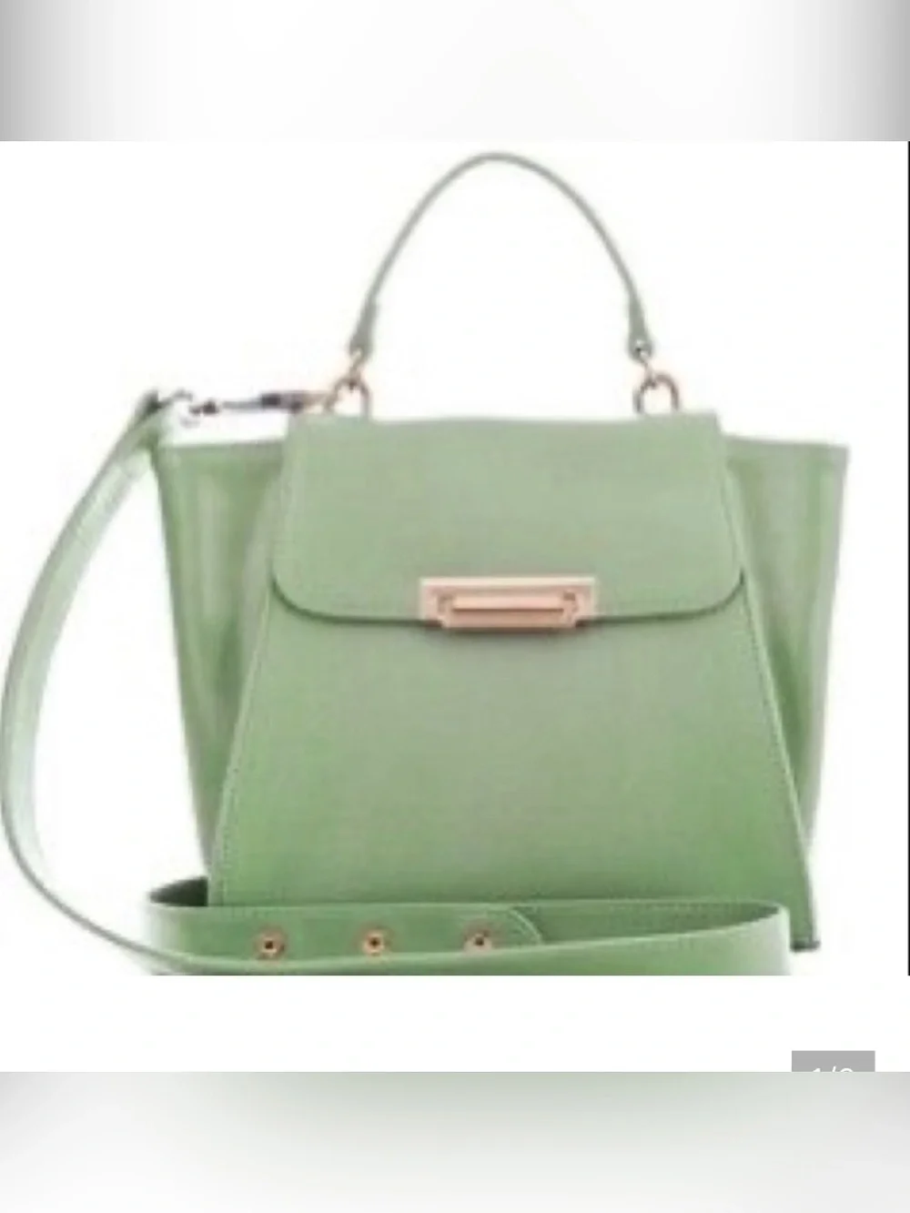 Structured Mint Green Top-Handle Satchel with Detachable Strap
